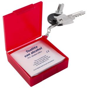 ESTUCHE-LLAVERO CON PADS DE ALCOHOL personalizada